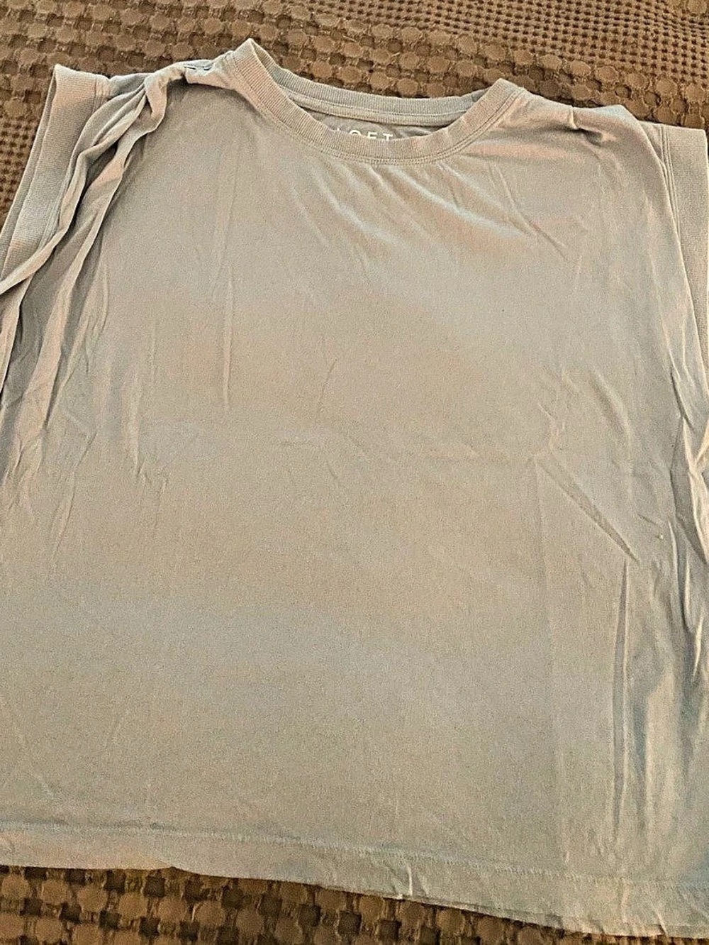 LOFT Cotton Tee in Blue Size Large